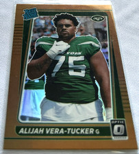 2021 Donruss Optic Football Alijah Vera-Tucker New York Jets Bronze Prizm Rookie