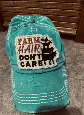 Kbethos Vintage Distressed Farm Hair Farm Animals Country Girl Strapback Hat