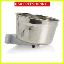 Stainless Steel Kennel Food or Water Bowl - Non Spill Hanging Removable Crate...