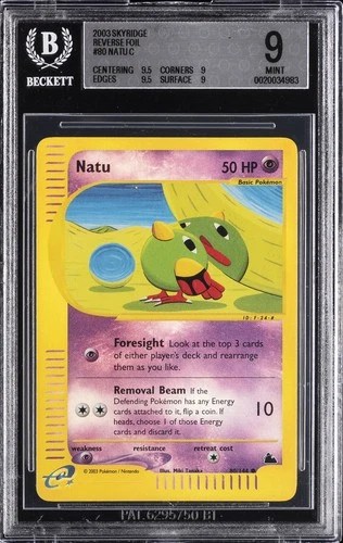 2003 POKEMON: E-CARD SERIES SKYRIDGE - COMMON - REVERSE FOIL #80/144 NATU BGS 9