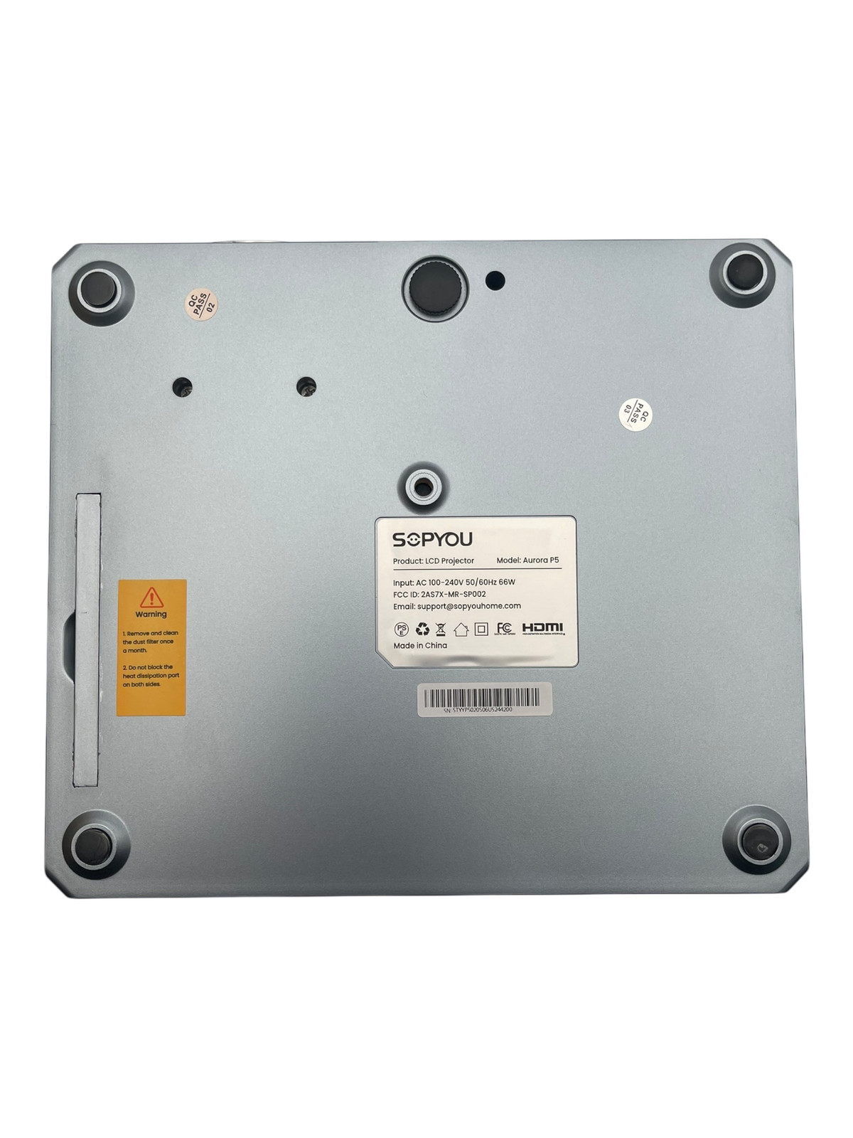 SOPYOU Aurora P5 Native 1080P 4K Projector Electric Focus WiFi BT 450"