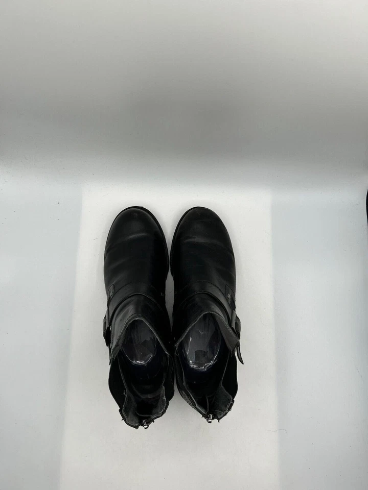 Bota Adrienne Vittadini Donnie Feminina Tamanho 9 Couro Preto Top Alto - Imagem 4 de 4