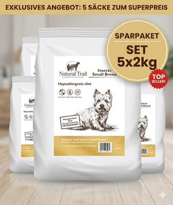 Natural Trail 5* Insekten Hundefutter Small Breed 2kg hypoallergen