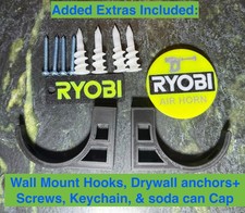 KIT DE PIEZAS para bocina de aire Ryobi. Soportes de pared, tornillos, llavero, tapa de soda