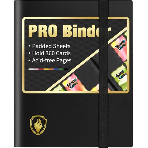 Heavy Duty Card Binder, 9 Pocket Trading Card Binder Holds 360 Cards, Sleek S...