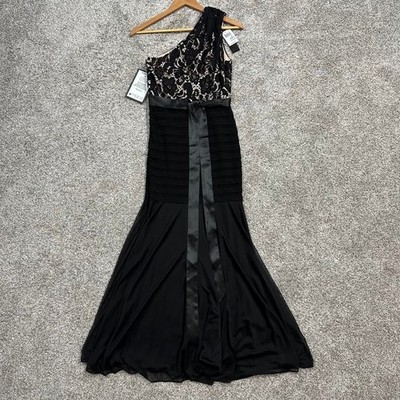 B&A by Betsy & Adam Black Lace One Shoulder Evening Gown Dress 2P NEW Formal | eBay B&A by Betsy & Adam Black Lace One Shoulder Evening Gown Dress 2P NEW Formal | eBay