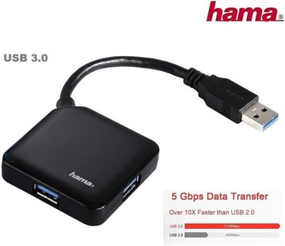 Hama 4 Port USB A 3.0 Notebook PC Adapter Windows 10 - 624