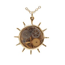 KINETIC STEER Steampunk Necklace Gearwork Pendant steam punk gears jewelry