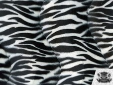Velboa Faux Fur Fabric Animal Print BLACK WHITE BABY ZEBRA 60" W / By the Yard
