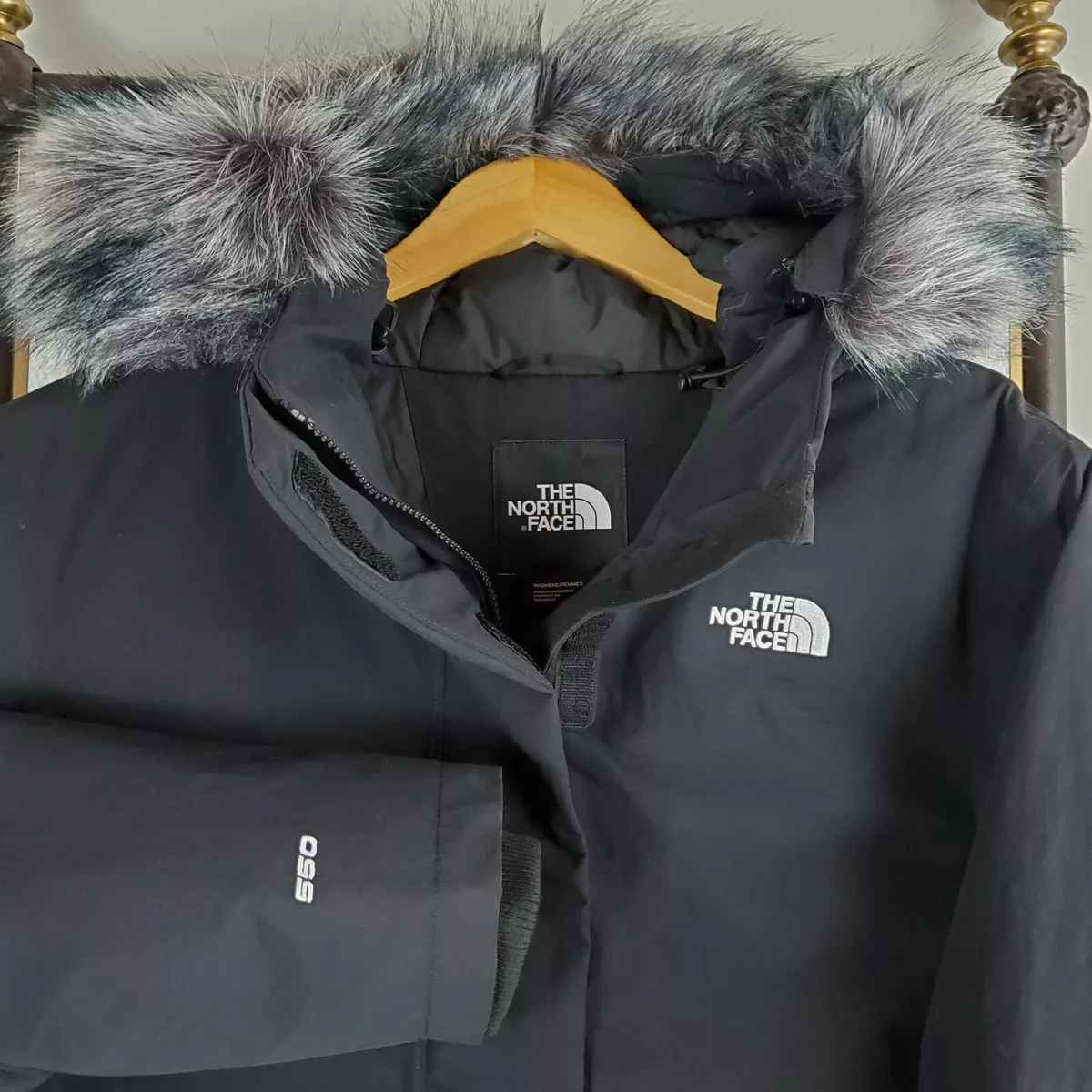 NEW $350 THE NORTH FACE Size XL 550 Womens Arctic Parka Black Jacket | eBay