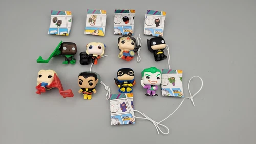 Funko Pop DC Comics Kinder Joy Egg Toys Lot of 8 with Accessories