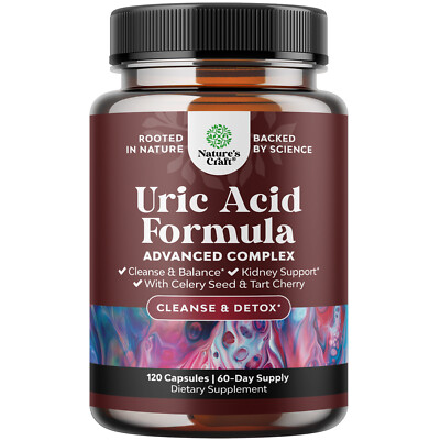Herbal Uric Acid Cleanse and Detox - Kidney & Joint Support for Adults 120ct