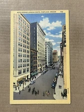Postcard Portland OR Oregon Sixth Avenue Looking South Vintage PC