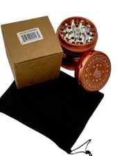 AmericanGrinder®️2.5" 5 piece Handheld window Herb Grinder patented US8393563B2