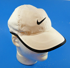 New NIKE GOLF Dri-Fit Swoosh Ball Cap S/M White Poly Vented Featherlight NWOT
