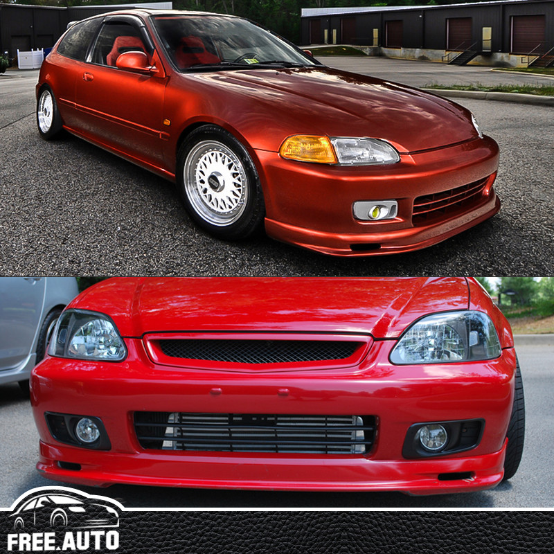 Fits 99 00 Honda Civic EK EK9 MUG Mugen Style Front Bumper Lip Spoiler - PP