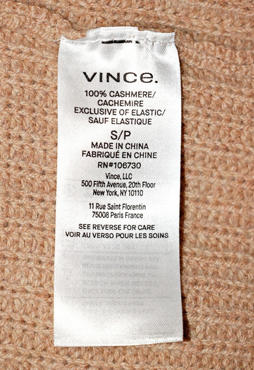 VINCE SHAKER RIB 100% CASHMERE TURTLENECK SWEATER in HEAHER