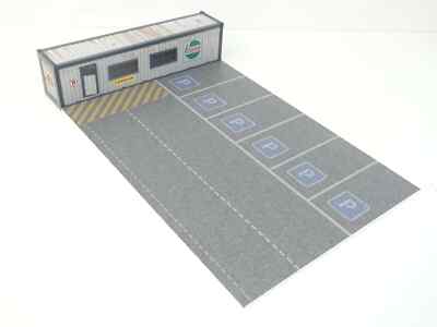 Bürocontainer - GROSSER Parksockel Diorama 1/43 Automodelle Display Maßstab...