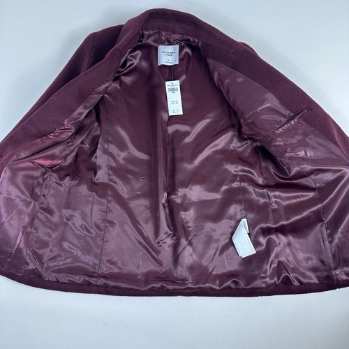 Abercrombie & Fitch Womens Classic Blazer Size Small Burgundy Red One Button  - Picture 3 of 9