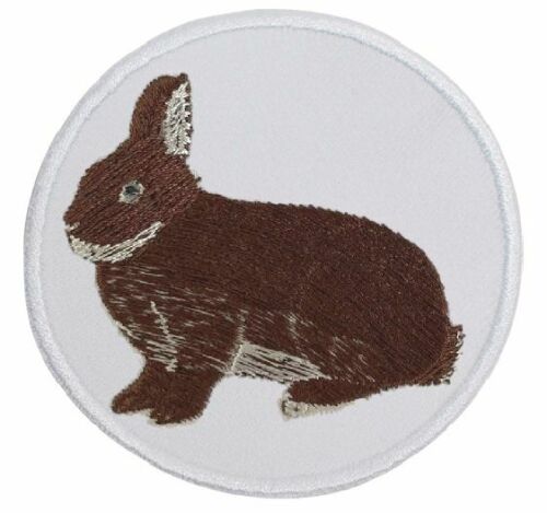 Kaninchen Weißgrannen havannafarbig ... Aufnäher Patch 8 cm (2067) - Zdjęcie 1 z 1