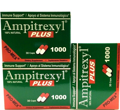 3 AMPITREXYL PLUS  100% NATURAL 1000 MG 30CAPS