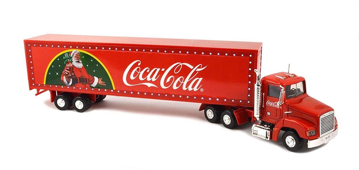 Camion Américain Métal Semi-Remorque Lumineuse Fêtes de Noël Coca