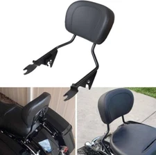 AUFER Detachable Upright Passenger Backrest Sissy Bar w/BackRest Pad. Black