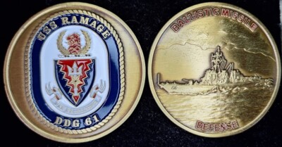 DDG-61 USS RAMAGE - Ballistic Missile Defense - Navy Challenge Coin