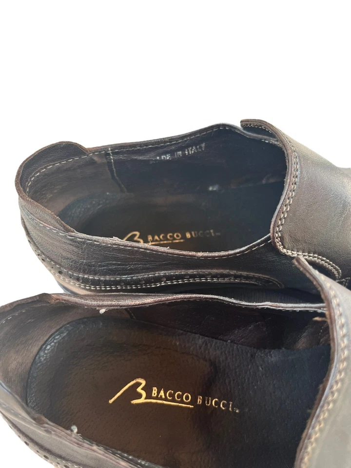 Bacco Bucci Ascoli Brown Calf Skin Slip On Shoes Made In Italy Men’s 9.5D/EE - Image 4 of 4