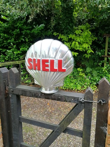 Shell Petrol Pump Globe Aluminium Shell full Globe Oil Petrol Vintage Garage oil - Picture 6 of 12