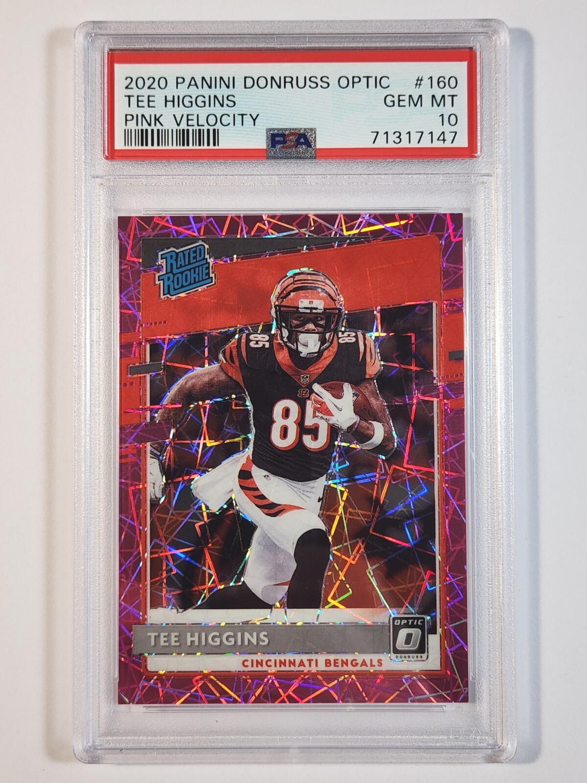 2020 PANINI OPTIC TEE HIGGINS /79 ROOKIE #160 PINK VELOCITY PRIZM PSA 10 NICE!