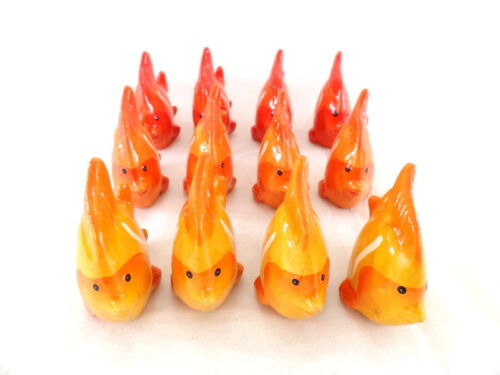 Fish 12pcs Orange Ceramic Clay 8cm Animal Figure Decoration - Picture 1 of 8