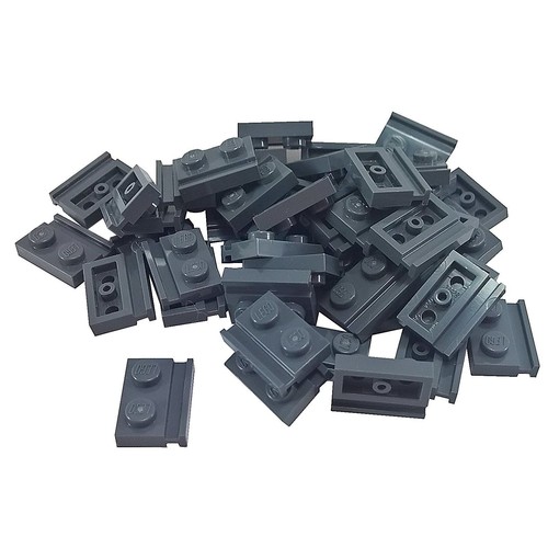 50 NEW LEGO Plate Modified 1 x 2 Door Rail BRICKS Dark Bluish Gray