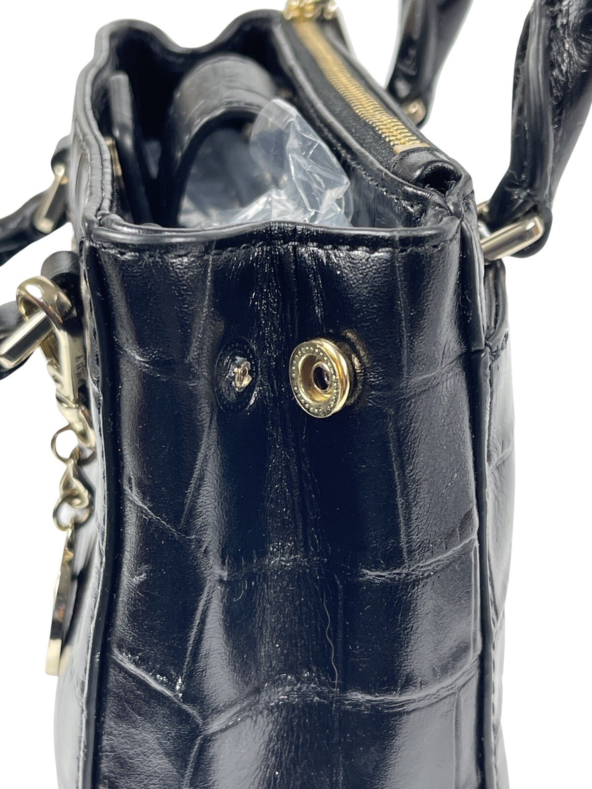 DKNY Sutton Croc Small Satchel Bag Shoulder Bag Handbag Womens Leather