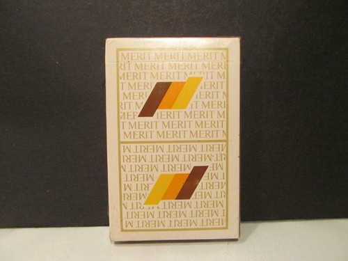 vintage MERIT Cigarette Playing Cards New sealed Deck yellow orange ...
