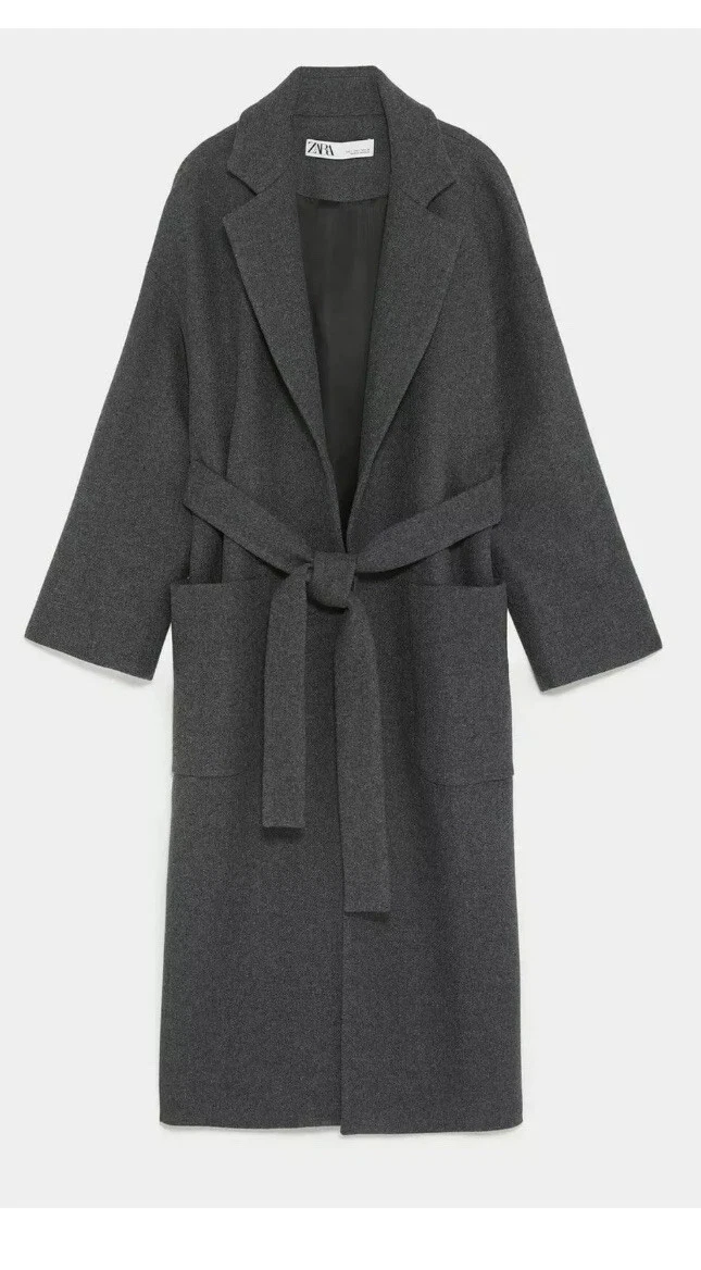 Dark grey store wrap coat