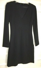 Mango Suit Black V Neck Fully Lined LS Dress Size XS EC!