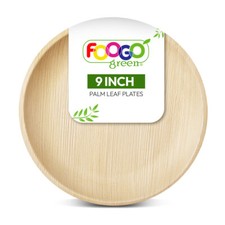 Disposable 9"(23cm) Large Bamboo Plates Palm Leaf Wooden Eco friendly Party