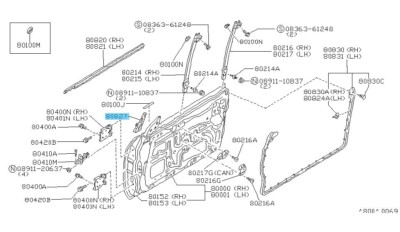 鑢目図 NISSAN 300ZX Z31 84-89 Genuine Front Door Corner Rubber RH LH