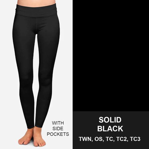 Solid Black Leggings w/ Pockets | eBay