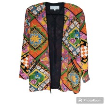 -84 Vintage Dorothy Schooelen Platinum Jacket Blazer Cardigan Size M For Women