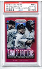 2013 Panini Prizm Verlander/ Cabrera/ Fielder Band of Brothers Red Prizm PSA 10