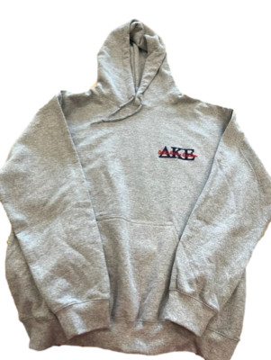 Delta Kappa Epsilon Sport  Gray Hoody Hoodie w/Embroidered Letters sz 2XL
