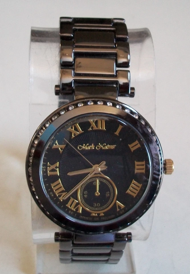 Mujeres Elegante uso hematita acabado piedra moda novio reloj pulsera Foto 2 de 4