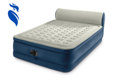 Queen Headboard Dura-Beam Deluxe Raised Air Bed Mattress with Built-In Pump 18