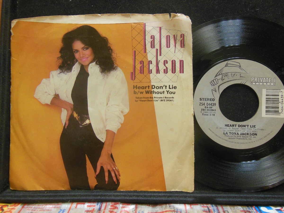洋楽 SLOW PAIN/TRUST NO MAN L.A. TO JAPAN LA TOYA JACKSON: Without You / Heart Don't Lie, 45 RPM VG w/ PS
