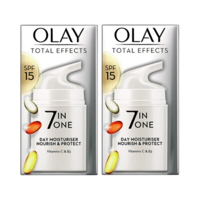 OLAY Total Effects 7 IN ONE Day Moisturiser & SPF15 Cream 50ml PACK OF 2