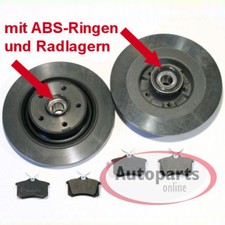 Für Renault Scenic III - Bremsscheiben Abs Ringe Bremsbeläge Radlager für hinten