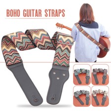 Boho Embroidered Guitar Strap Adjustable Vintage Woven Bass Electric Guitars DIY