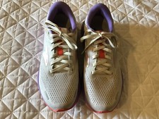Brooks Adrenaline GTS 22 White Purple Womens Sz 9.5 Running Walking Shoes Nice!